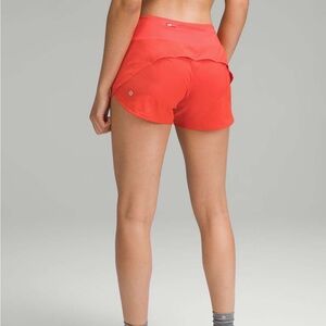 Lululemon Speed Up Mid-Rise Lined Short 4" Color Solar Orange